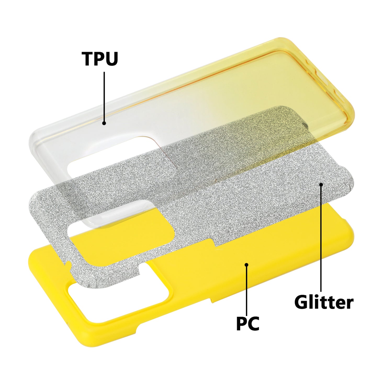 Gradient Color TPU + PC Hybrid Phone Cover for Samsung Galaxy S20 Ultra - Yellow