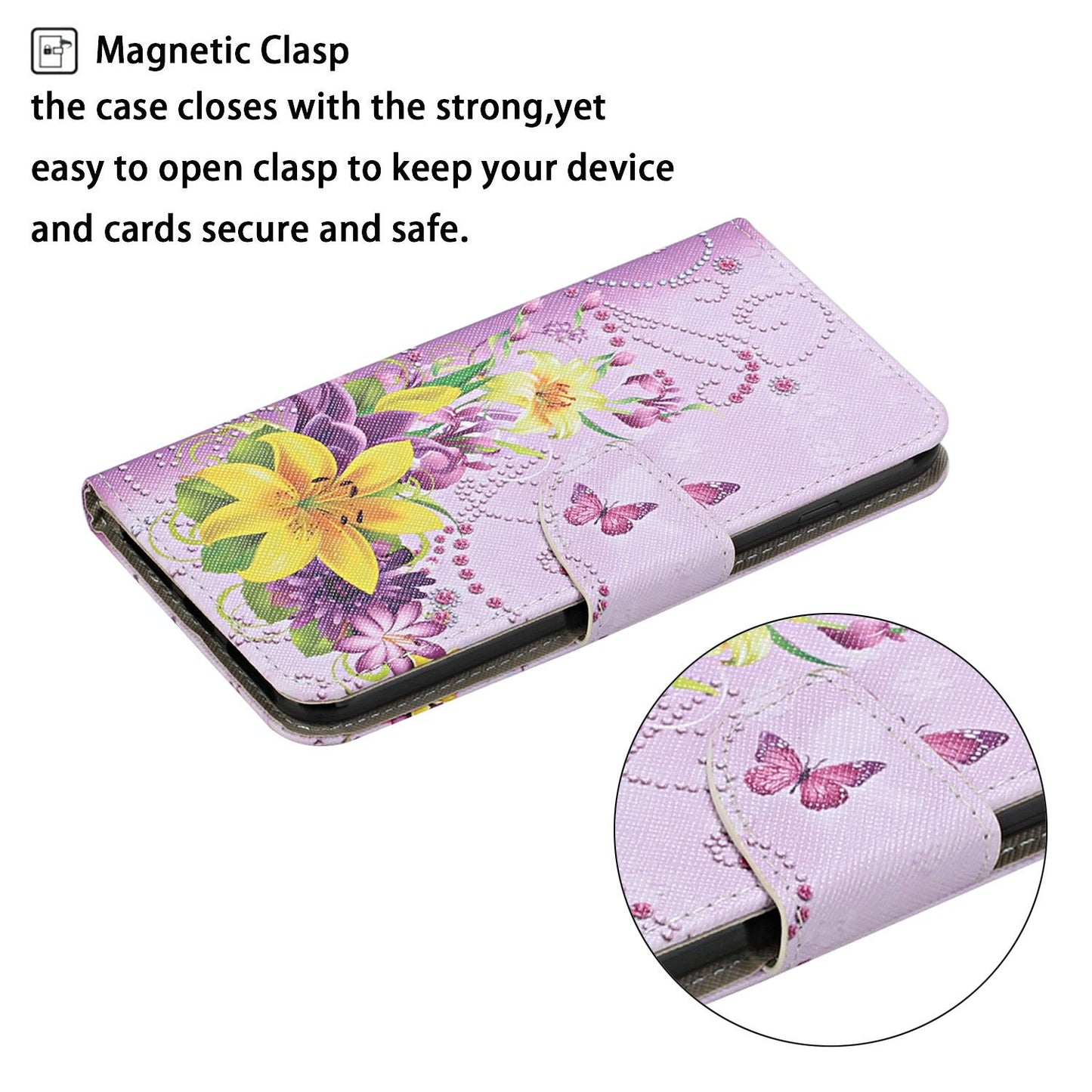 Leather Stand Cover Wallet Pattern Printing Phone Case for Samsung Galaxy S20 Ultra - Yellow Flower