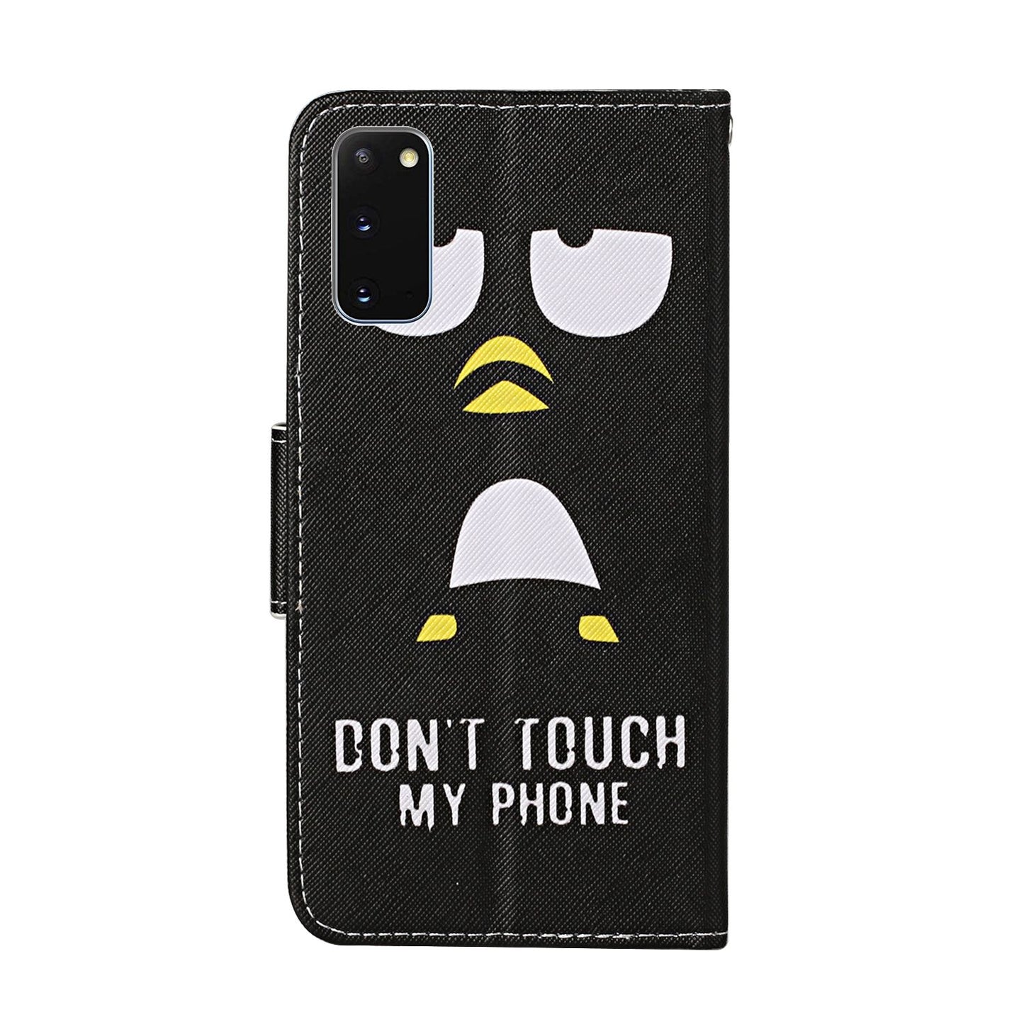Stand Cover Wallet Pattern Printing Leather Case for Samsung Galaxy S20 4G/S20 5G - Don&#39;t Touch My Phone