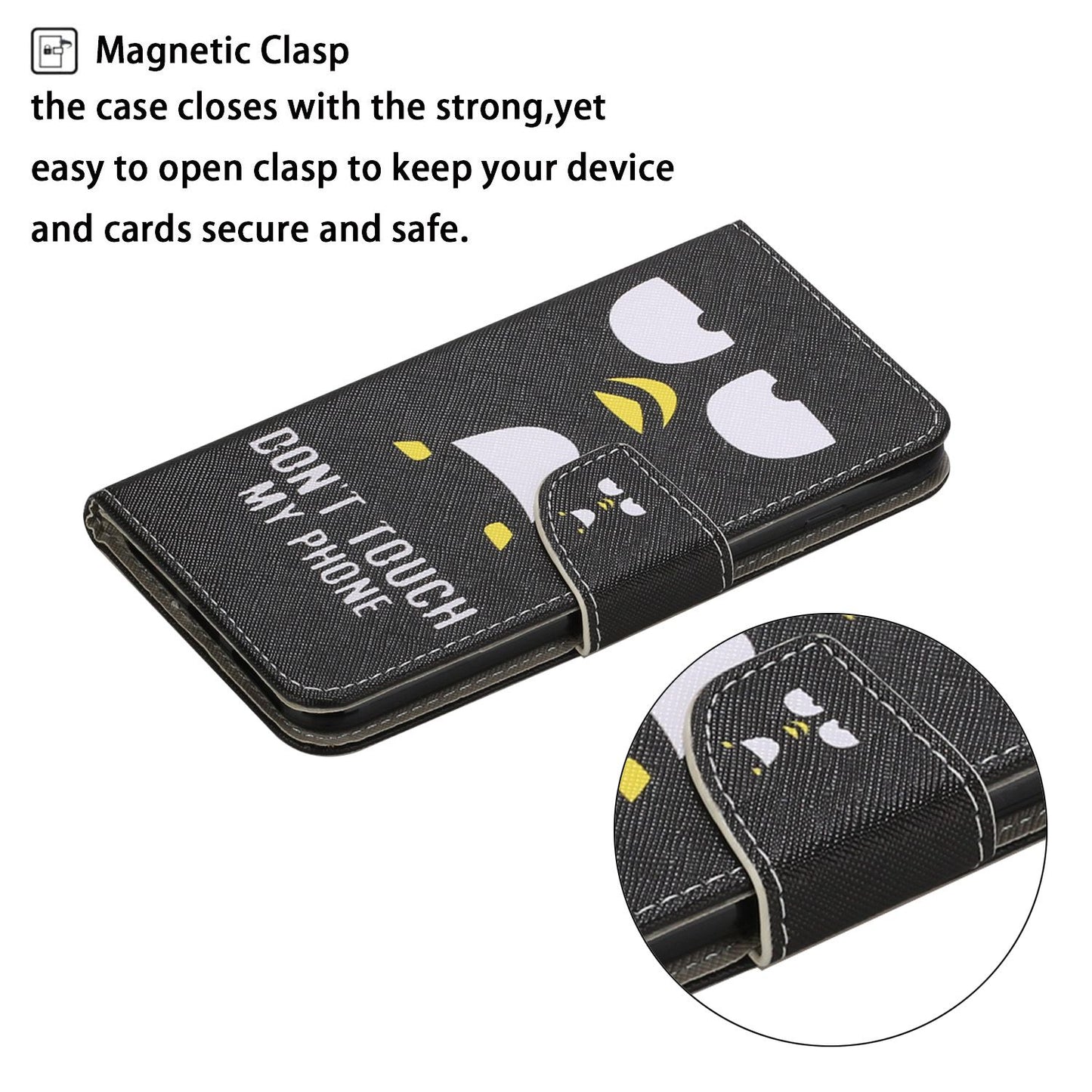 Stand Cover Wallet Pattern Printing Leather Case for Samsung Galaxy S20 4G/S20 5G - Don&#39;t Touch My Phone