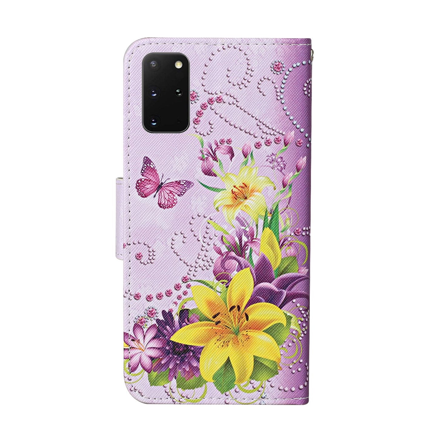 Leather Stand Phone Cover Wallet Pattern Printing Case for Samsung Galaxy S20 Plus/S20 Plus 5G  - Yellow Flower