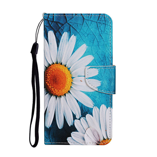 Leather Stand Phone Cover Wallet Pattern Printing Case for Samsung Galaxy S20 Plus/S20 Plus 5G  - Daisy Flower