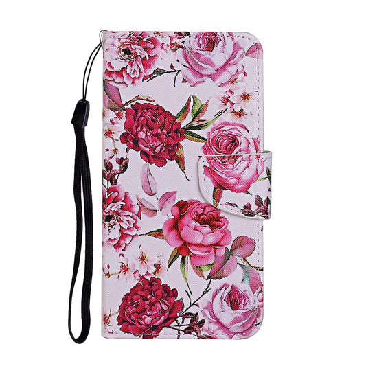 Leather Stand Phone Cover Wallet Pattern Printing Case for Samsung Galaxy S20 Plus/S20 Plus 5G  - Flowers