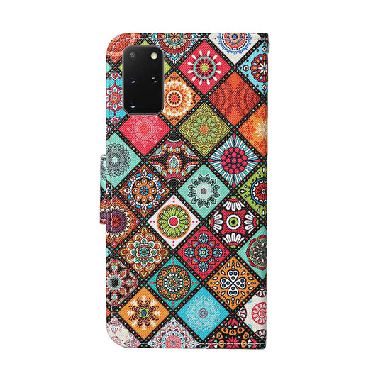 Leather Stand Phone Cover Wallet Pattern Printing Case for Samsung Galaxy S20 Plus/S20 Plus 5G  - Malanda Flower