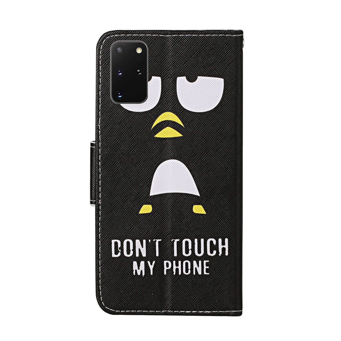 Leather Stand Phone Cover Wallet Pattern Printing Case for Samsung Galaxy S20 Plus/S20 Plus 5G  - Don't Touch My Phone
