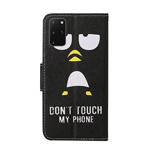 Leather Stand Phone Cover Wallet Pattern Printing Case for Samsung Galaxy S20 Plus/S20 Plus 5G  - Don't Touch My Phone