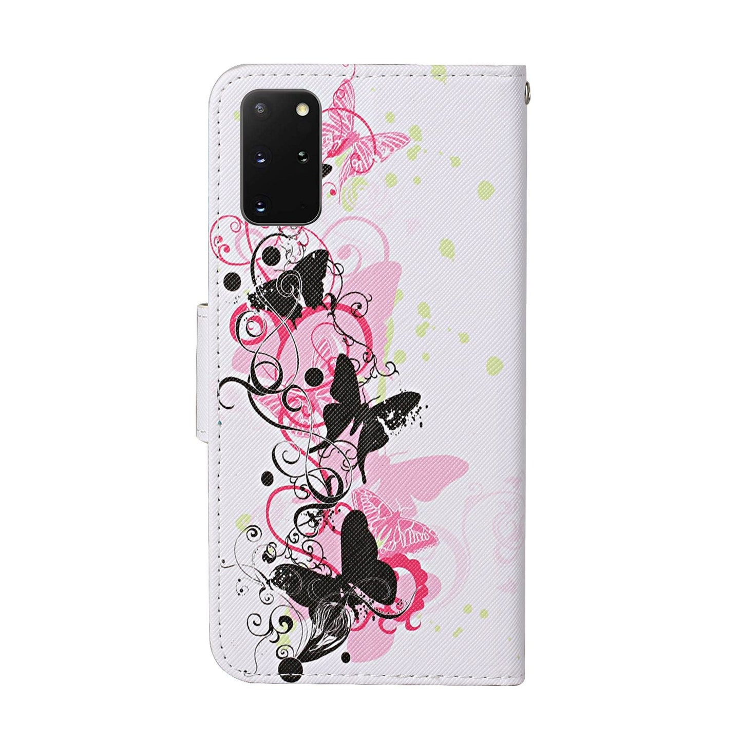 Leather Stand Phone Cover Wallet Pattern Printing Case for Samsung Galaxy S20 Plus/S20 Plus 5G  - Butterflies