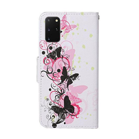 Leather Stand Phone Cover Wallet Pattern Printing Case for Samsung Galaxy S20 Plus/S20 Plus 5G  - Butterflies