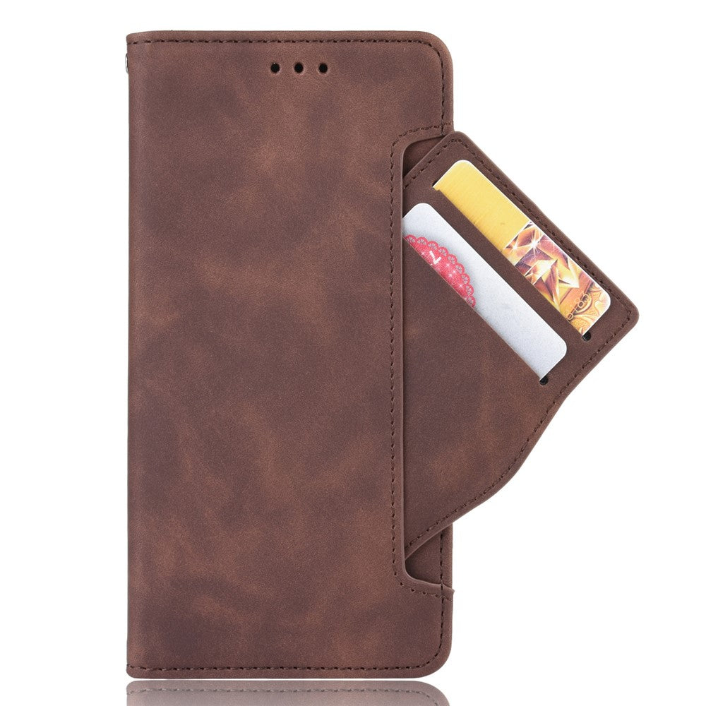 Multiple Card Slots Leather Wallet Protection Cover for Samsung Galaxy M31s - Brown