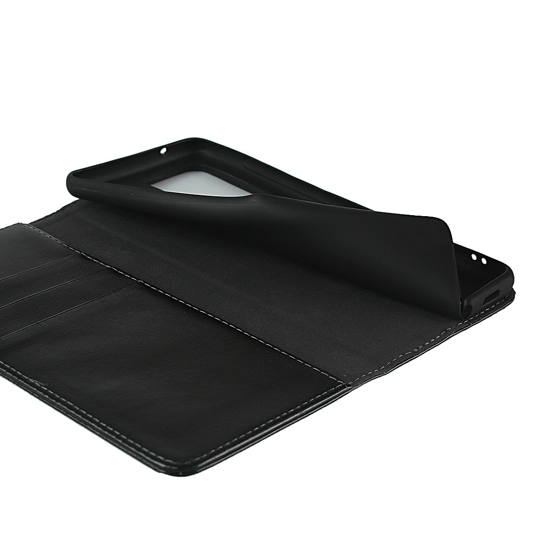 Crazy Horse Genuine Leather Wallet Case for Samsung Galaxy S20 Ultra - Black