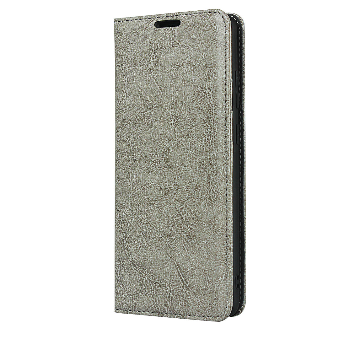 Crazy Horse Genuine Leather Wallet Case for Samsung Galaxy S20 Ultra - Grey