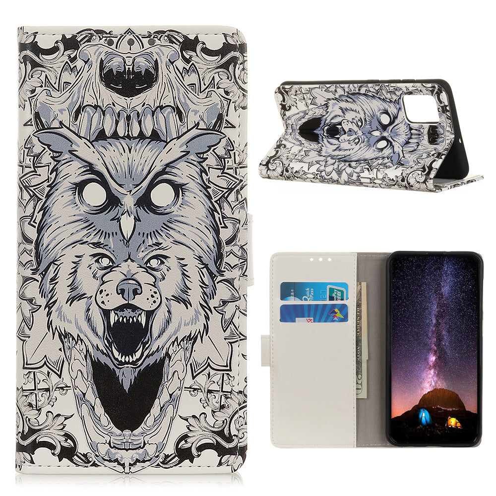 Printing Skin with Wallet Leather Protective Cover for Samsung Galaxy S20 FE/S20 Fan Edition/S20 FE 5G/S20 Fan Edition 5G/S20 Lite - Animal Pattern