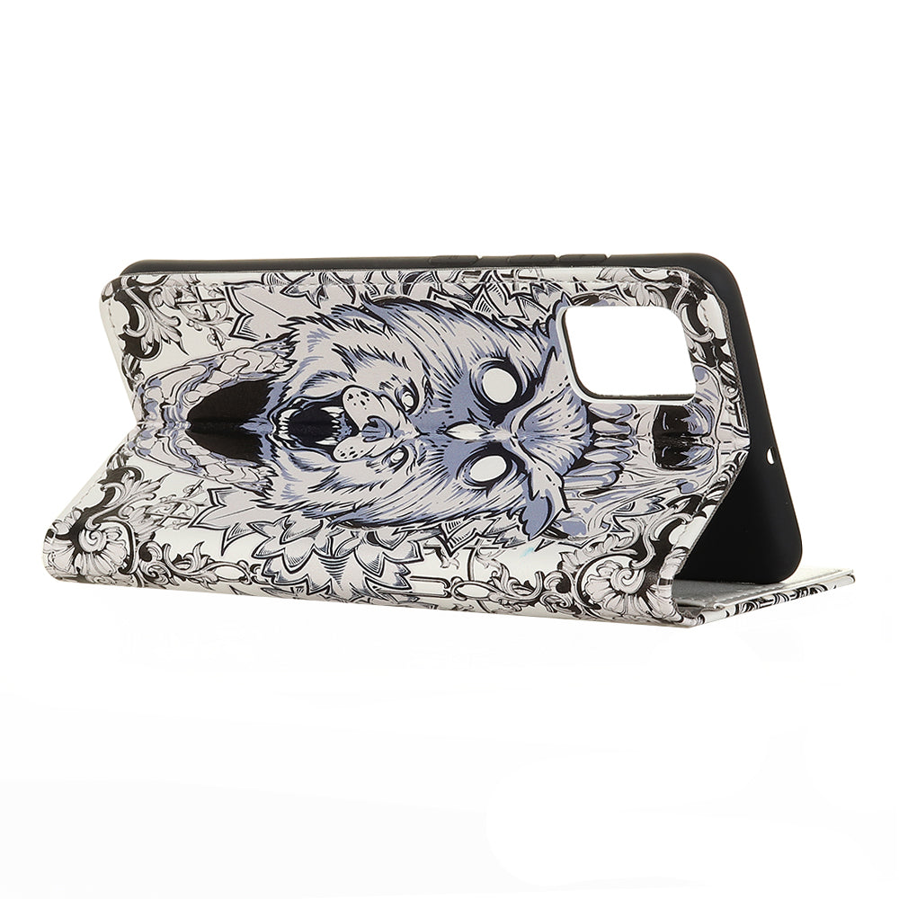 Printing Skin with Wallet Leather Protective Cover for Samsung Galaxy S20 FE/S20 Fan Edition/S20 FE 5G/S20 Fan Edition 5G/S20 Lite - Animal Pattern