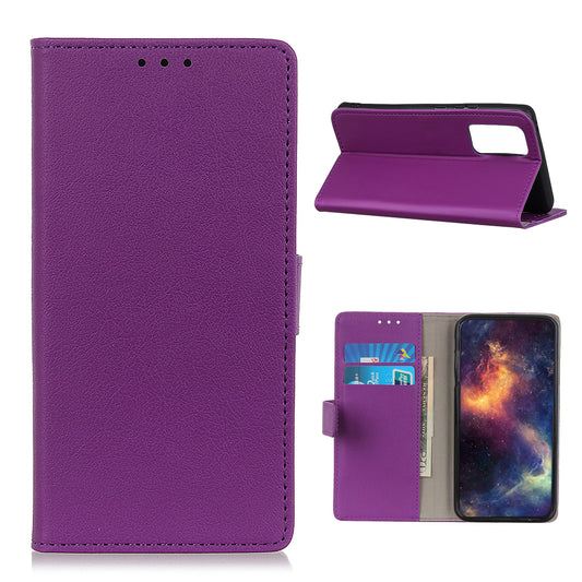 PU Leather Wallet Stand Cell Phone Shell for Samsung Galaxy S20 FE/S20 Fan Edition/S20 FE 5G/S20 Fan Edition 5G/S20 Lite/S20 Lite - Purple