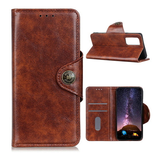 Leather with Wallet with Stand Cover for Samsung Galaxy S20 FE/S20 Fan Edition/S20 FE 5G/S20 Fan Edition 5G/S20 Lite/S20 Lite - Brown