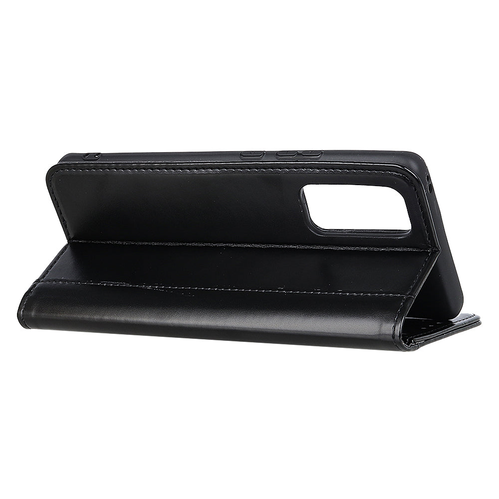 Auto-absorbed Split Leather with Wallet Case for Samsung Galaxy S20 FE/S20 Fan Edition/S20 FE 5G/S20 Fan Edition 5G/S20 Lite - Black