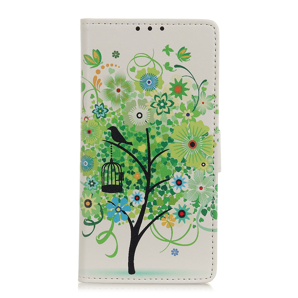 For Samsung Galaxy S20 FE/S20 Fan Edition/S20 FE 5G/S20 Fan Edition 5G/S20 Lite/S20 Lite Phone Case Pattern Printing PU Leather Shockproof Cover with Stand Wallet - Green Tree