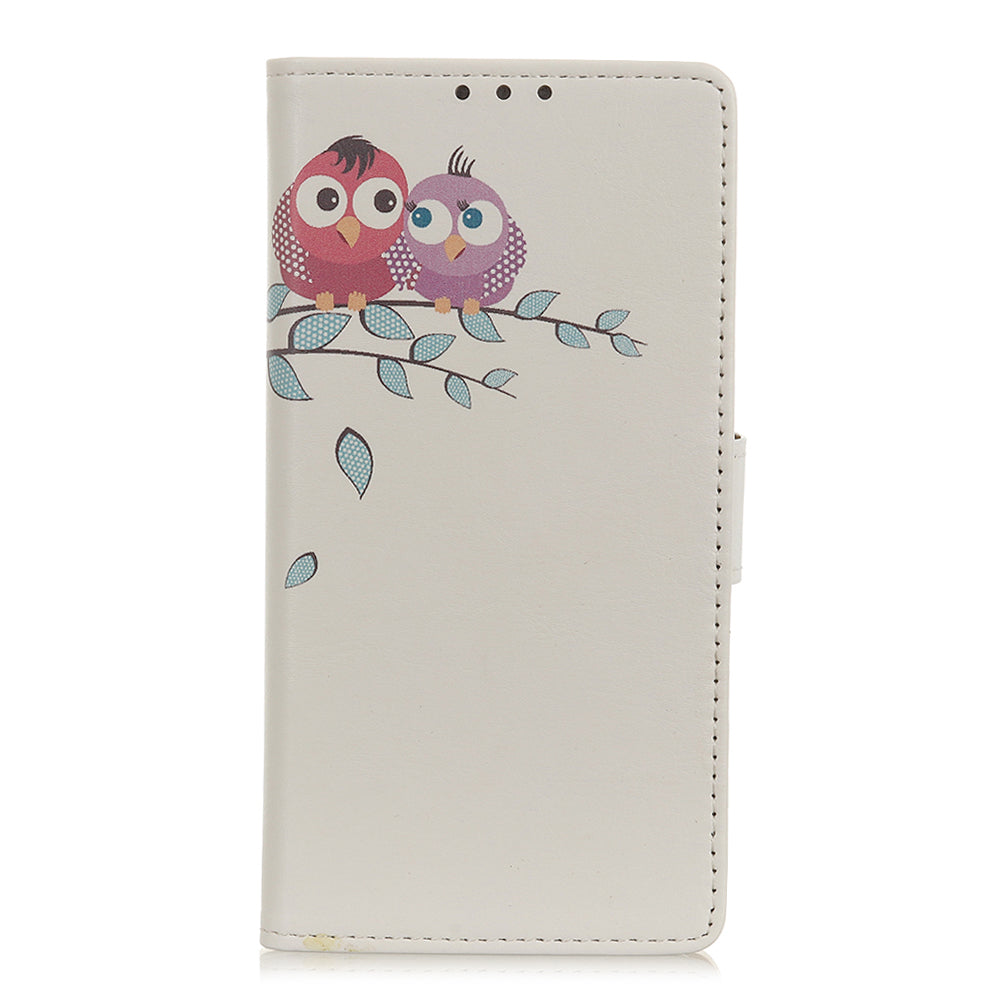 For Samsung Galaxy S20 FE/S20 Fan Edition/S20 FE 5G/S20 Fan Edition 5G/S20 Lite/S20 Lite Phone Case Pattern Printing PU Leather Shockproof Cover with Stand Wallet - Two Little Owls on Branch