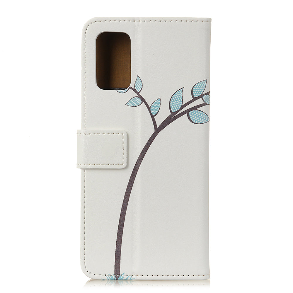For Samsung Galaxy S20 FE/S20 Fan Edition/S20 FE 5G/S20 Fan Edition 5G/S20 Lite/S20 Lite Phone Case Pattern Printing PU Leather Shockproof Cover with Stand Wallet - Two Little Owls on Branch