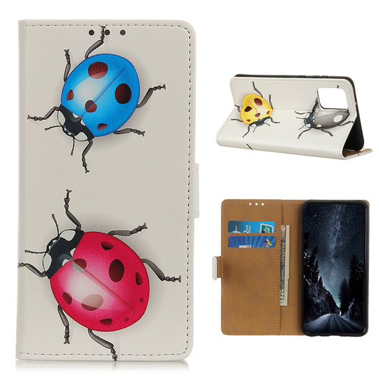 For Samsung Galaxy S20 FE/S20 Fan Edition/S20 FE 5G/S20 Fan Edition 5G/S20 Lite/S20 Lite Phone Case Pattern Printing PU Leather Shockproof Cover with Stand Wallet - Ladybugs