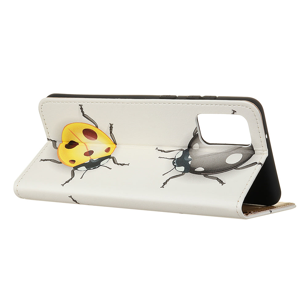 For Samsung Galaxy S20 FE/S20 Fan Edition/S20 FE 5G/S20 Fan Edition 5G/S20 Lite/S20 Lite Phone Case Pattern Printing PU Leather Shockproof Cover with Stand Wallet - Ladybugs