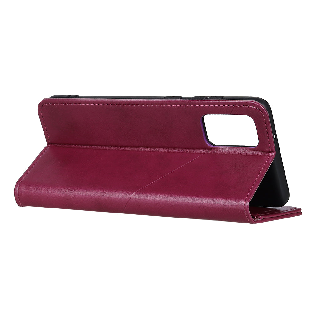 Leather with Stand Case with Card Slots Wallet for Samsung Galaxy S20 FE/S20 Fan Edition/S20 FE 5G/S20 Fan Edition 5G/S20 Lite - Wine Red