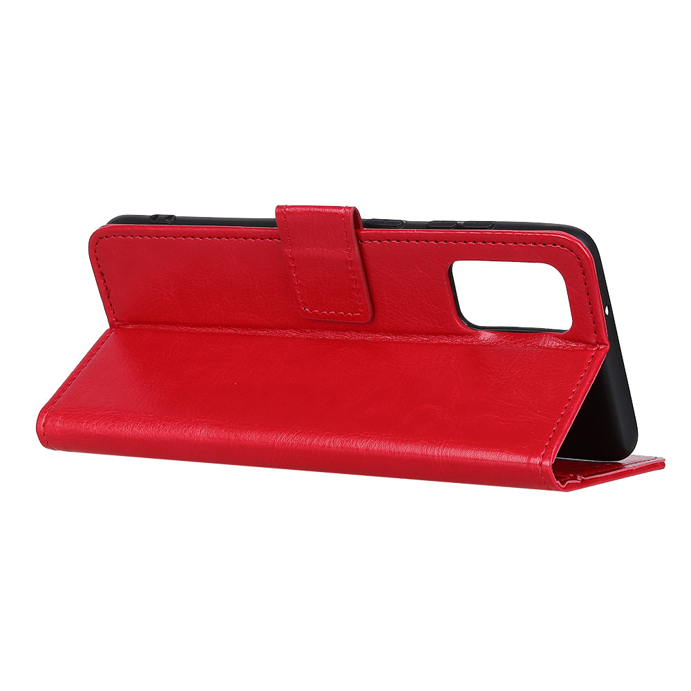 Crazy Horse Surface Leather with Wallet Case for Samsung Galaxy S20 FE/S20 Fan Edition/S20 FE 5G/S20 Fan Edition 5G - Red