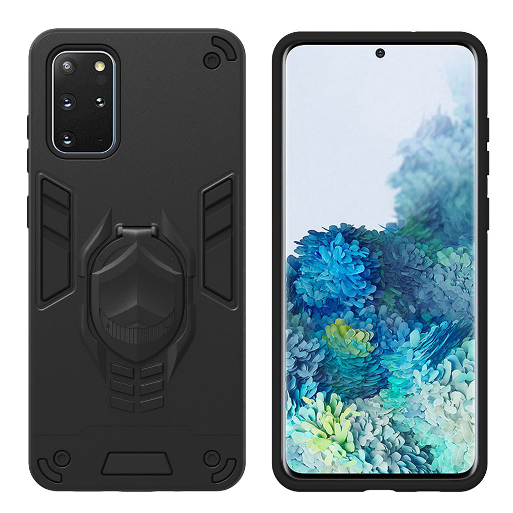 Armor Guard Detachable 2-in-1 Kickstand TPU+PC Hybrid Phone Cover for Samsung Galaxy S20 Plus / S20 Plus 5G - Black