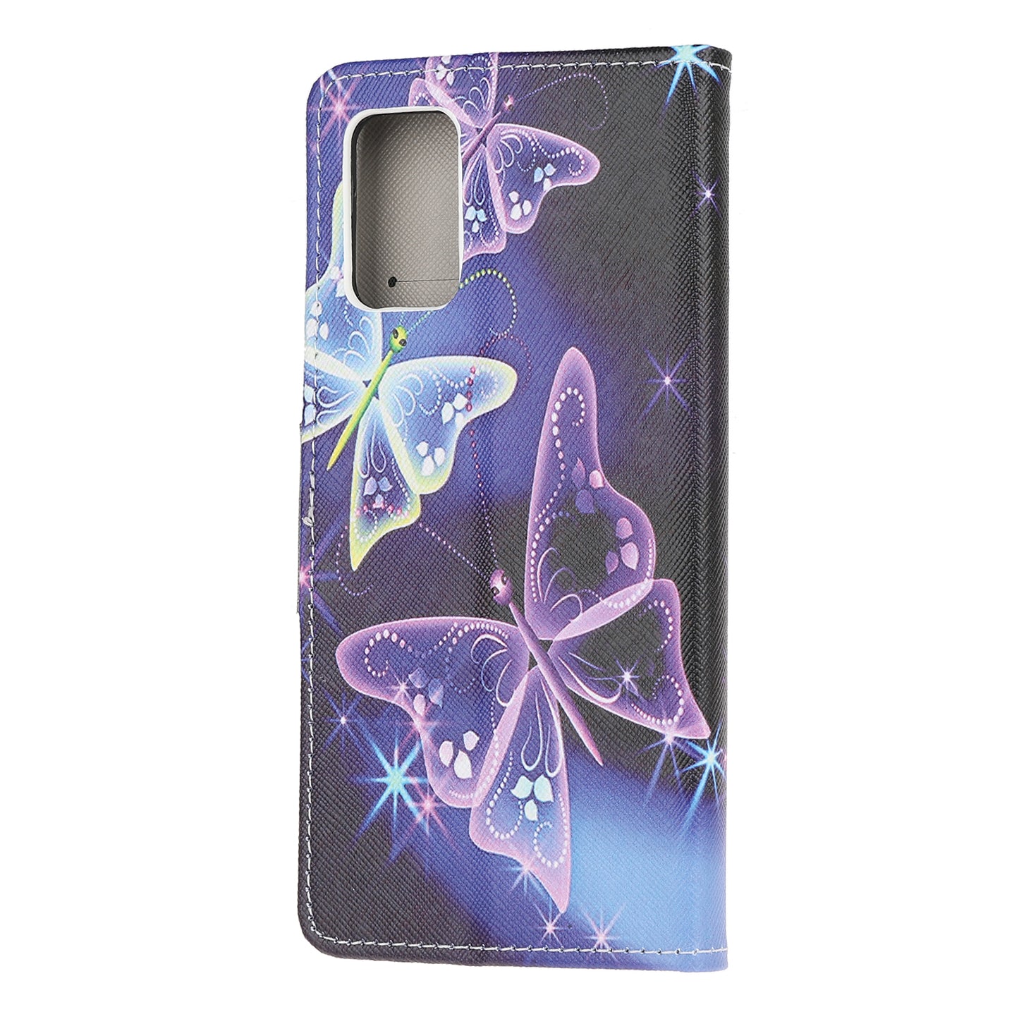 Patterned Cross Texture Leather Protector Wallet Case for Samsung Galaxy S20 Lite/S20 Fan Edition - Vivid Butterflies