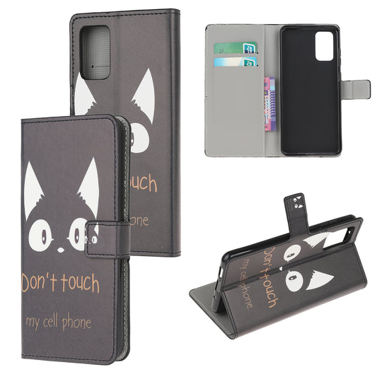 Phone Cover Pattern Printing Wallet Leather Case for Samsung Galaxy S20 Lite/S20 Fan Edition - Don&#39;t Touch My Phone