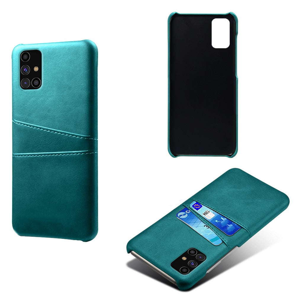 KSQ PU Leather Coated PC Cover with Double Card Slots for Samsung Galaxy M31s - Green