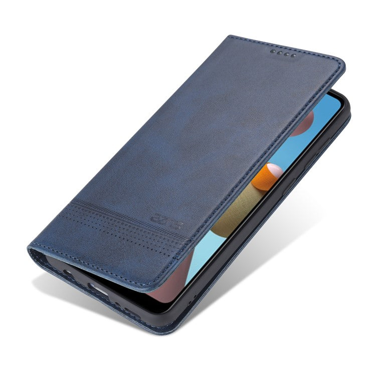 AZNS Auto-absorbed Leather Wallet Cover for Samsung Galaxy A21s - Blue