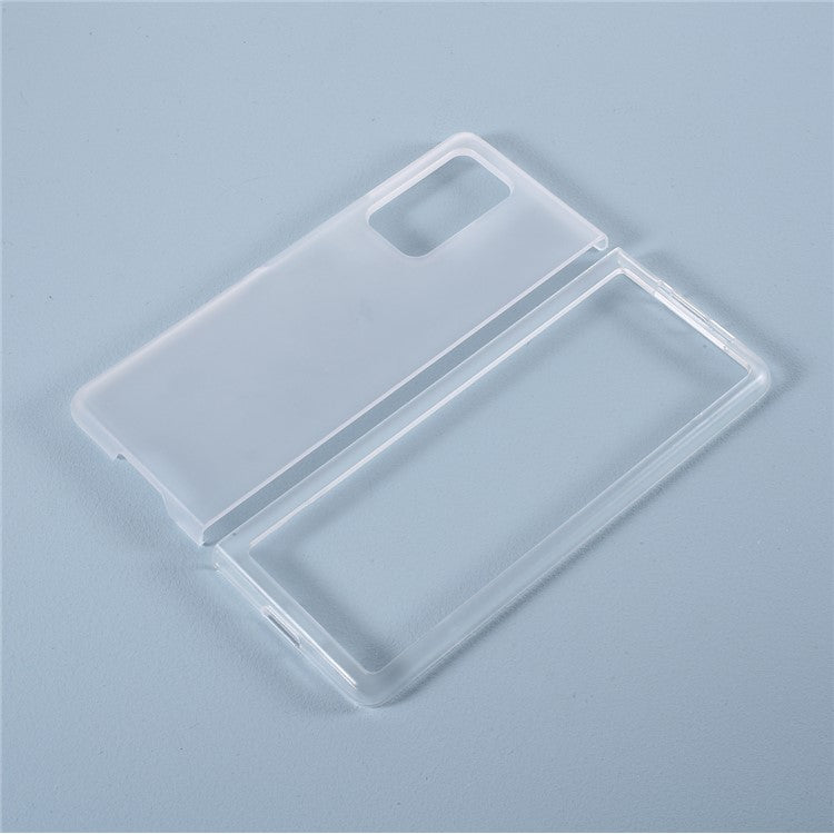 Rubberized Plastic Hard Protective Unique Case for Samsung Galaxy Z Fold2 5G - Transparent