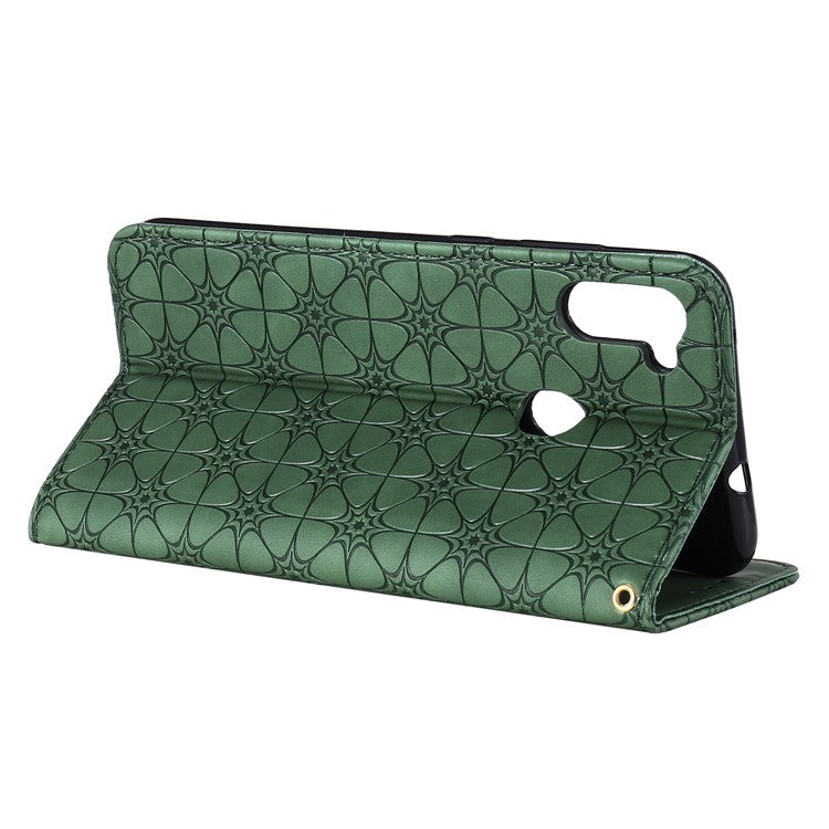 Imprint Flower Surface Auto-absorbed Cover for Samsung Galaxy A11(EU Version) (US Version)/M11 - Green