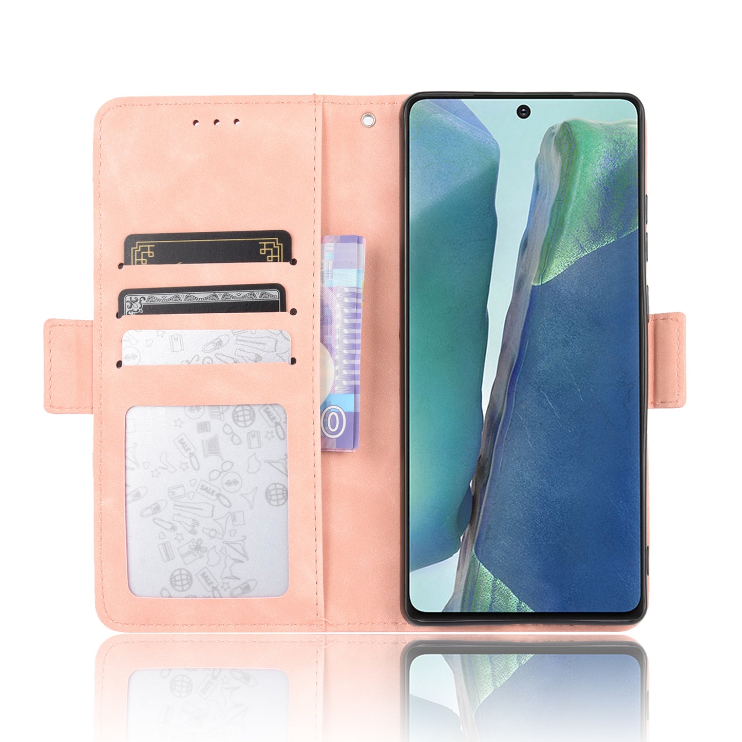 Protector Wallet Leather Stand Case for Samsung Galaxy S20 FE 4G/5G/S20 Lite/S20 FE 2022 Anti-Scratch Surface Leather Shell - Pink