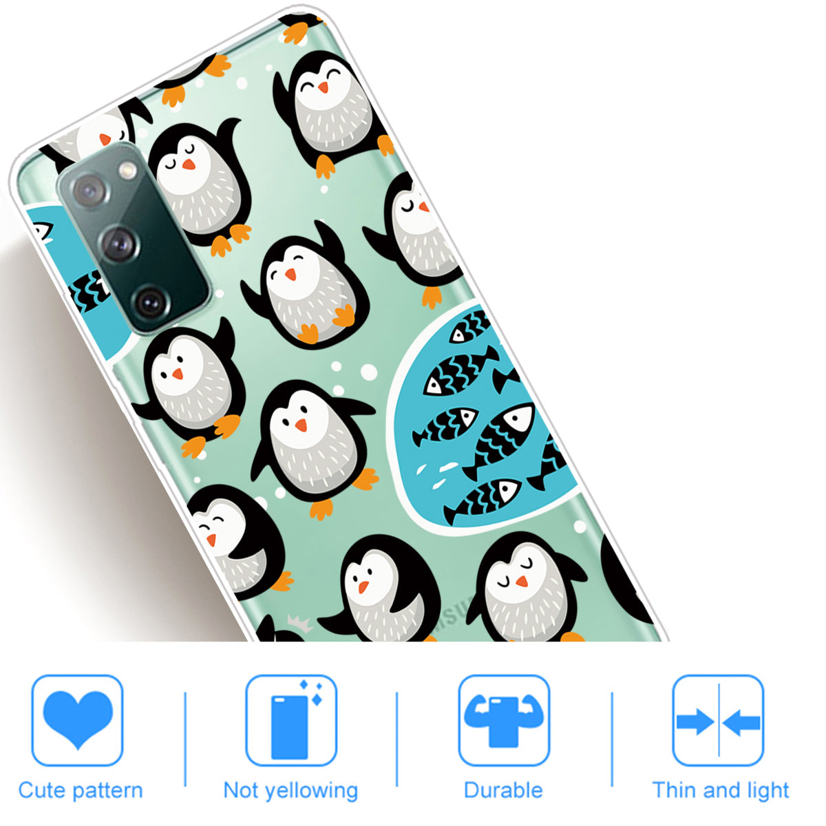 Printing Skin IMD TPU Cover for Samsung Galaxy S20 FE 4G/5G/S20 Lite/S20 FE 2022 - Penguins