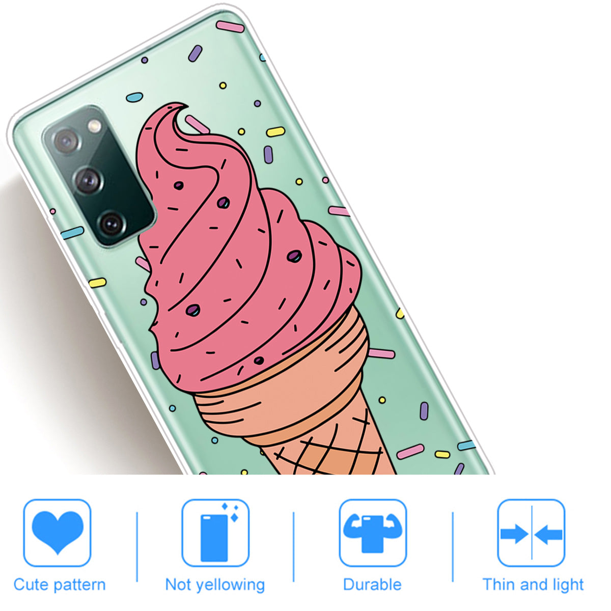 Printing Skin IMD TPU Cover for Samsung Galaxy S20 FE 4G/5G/S20 Lite/S20 FE 2022 - Ice Cream