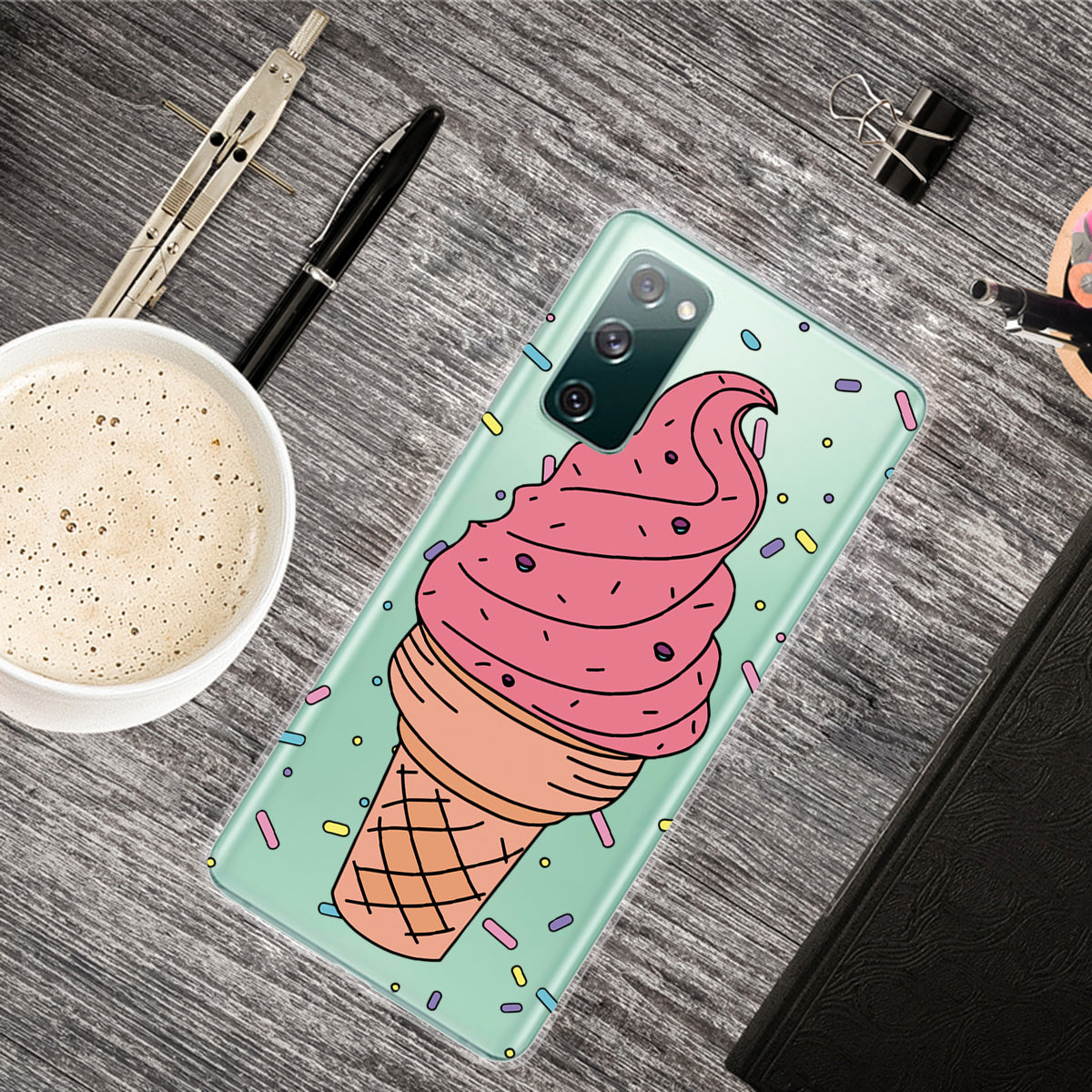 Printing Skin IMD TPU Cover for Samsung Galaxy S20 FE 4G/5G/S20 Lite/S20 FE 2022 - Ice Cream