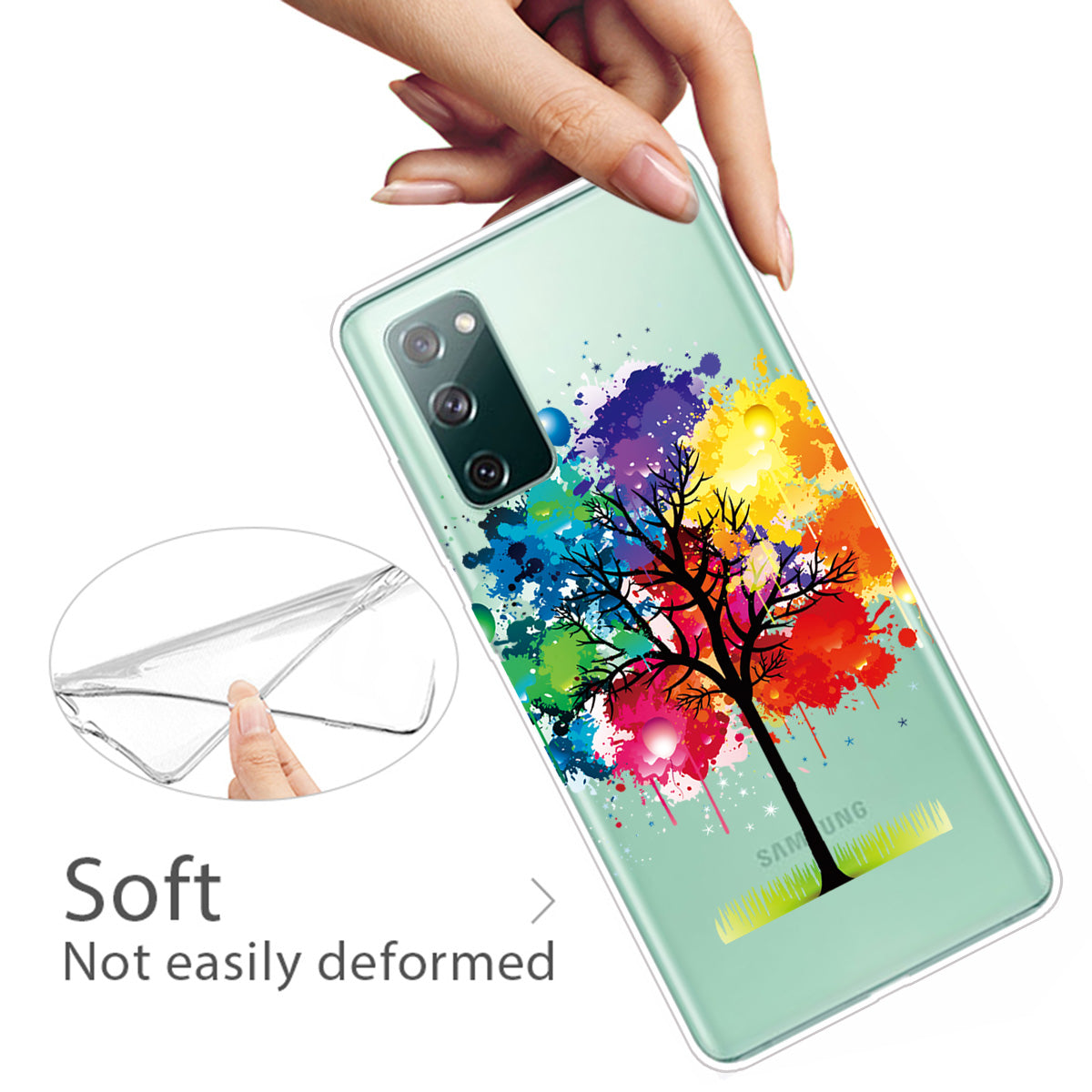For Samsung Galaxy S20 FE 4G/5G/S20 Lite/S20 FE 2022 Phone Case Pattern Printed IMD TPU Phone Protector - Colorful Tree