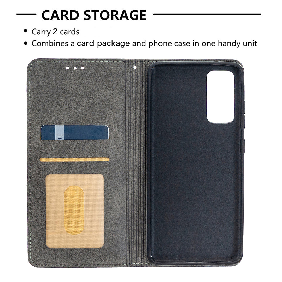 Geometric Pattern Leather Stand Case with Card Slots for Samsung Galaxy S20 FE 4G / FE 5G / S20 Lite / S20 FE 2022 - Grey