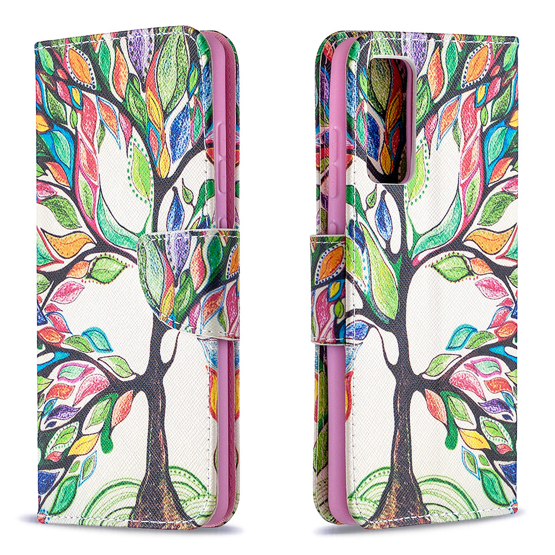 Pattern Printing Leather Wallet Protective Shell for Samsung Galaxy S20 FE 4G/FE 5G/S20 Lite/S20 FE 2022 - Life Tree