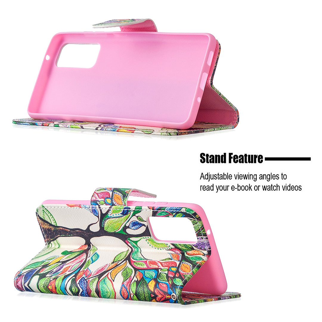 Pattern Printing Leather Wallet Protective Shell for Samsung Galaxy S20 FE 4G/FE 5G/S20 Lite/S20 FE 2022 - Life Tree