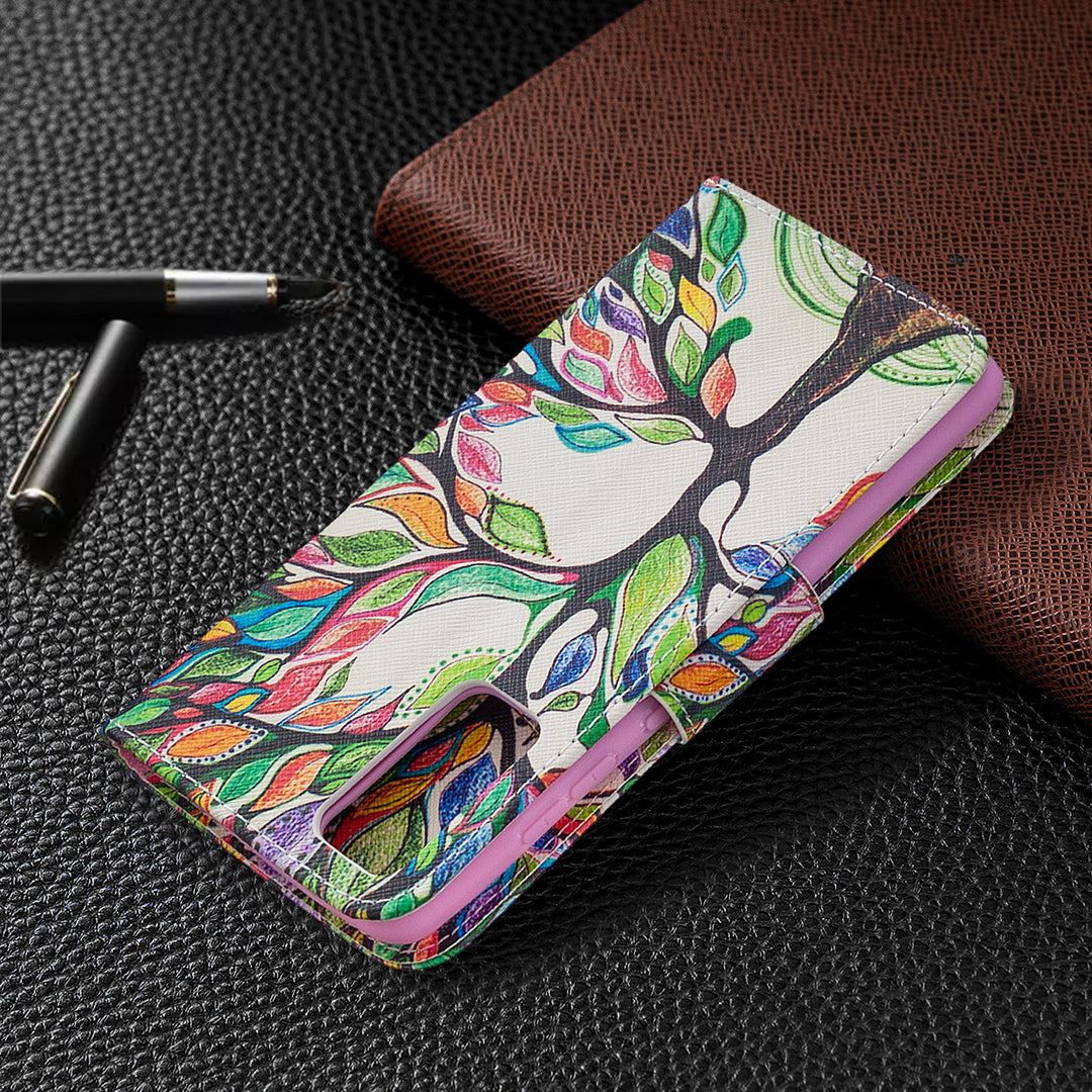 Pattern Printing Leather Wallet Protective Shell for Samsung Galaxy S20 FE 4G/FE 5G/S20 Lite/S20 FE 2022 - Life Tree