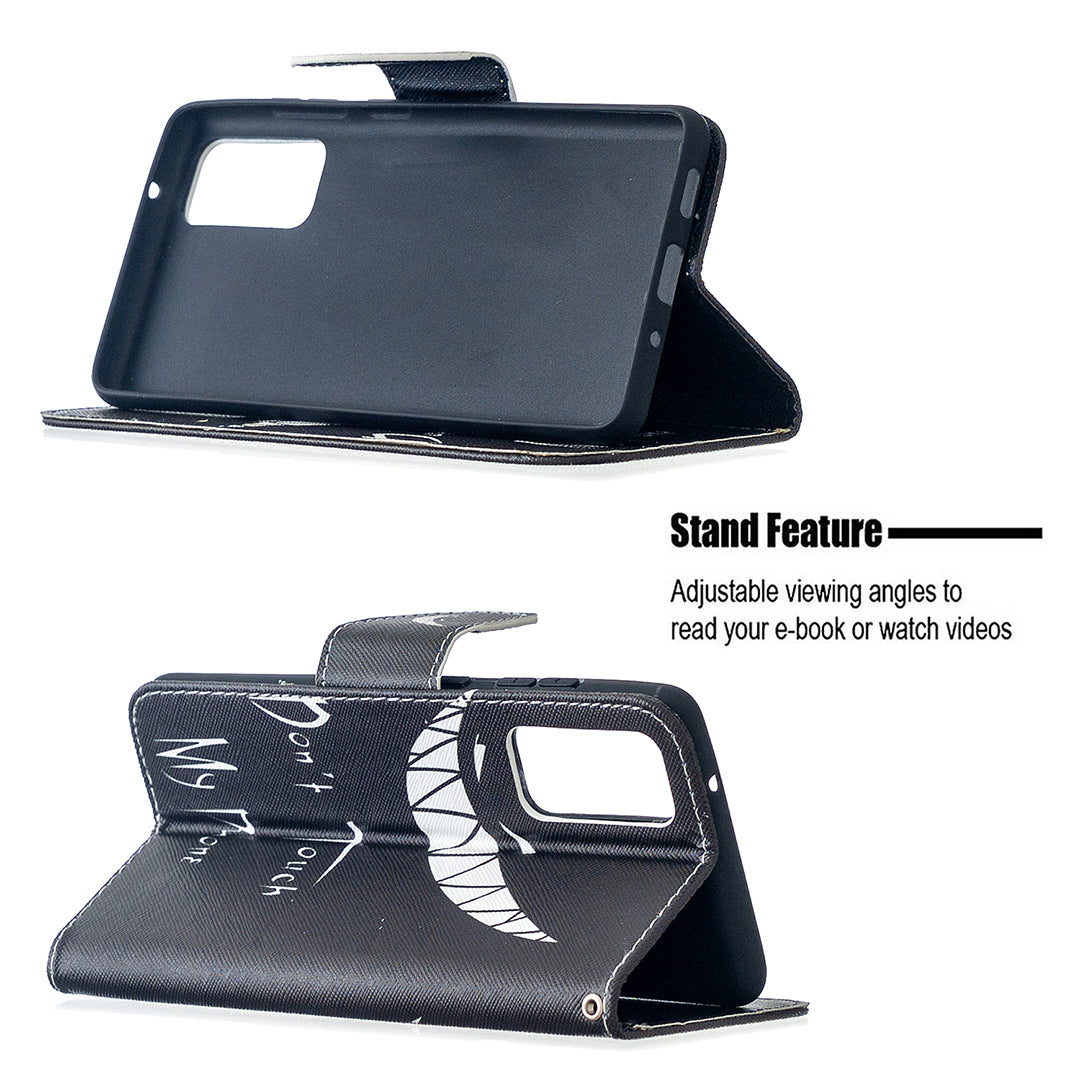 Pattern Printing Leather Wallet Protective Shell for Samsung Galaxy S20 FE 4G/FE 5G/S20 Lite/S20 FE 2022 - Don't Touch My Phone