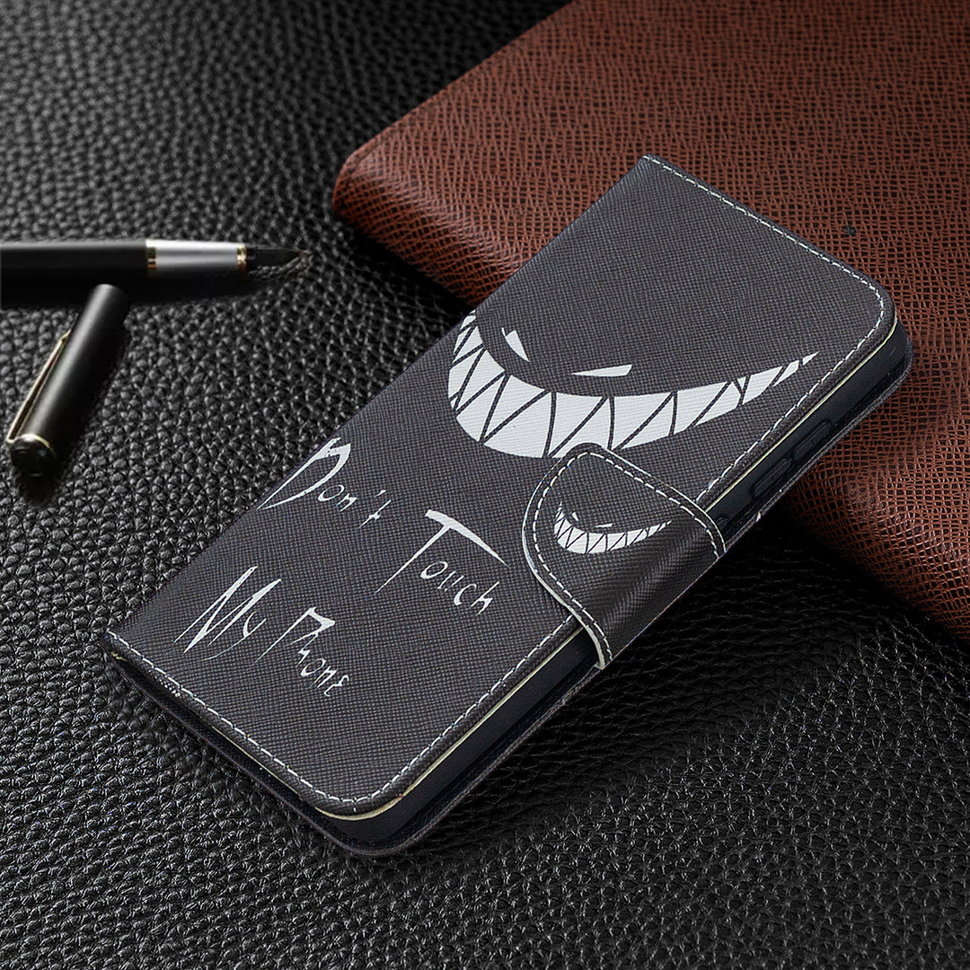 Pattern Printing Leather Wallet Protective Shell for Samsung Galaxy S20 FE 4G/FE 5G/S20 Lite/S20 FE 2022 - Don't Touch My Phone