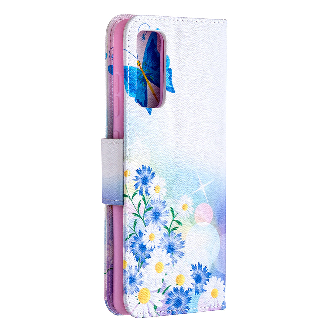 Pattern Printing Leather Wallet Protective Shell for Samsung Galaxy S20 FE 4G/FE 5G/S20 Lite/S20 FE 2022 - Butterfly and Flowers