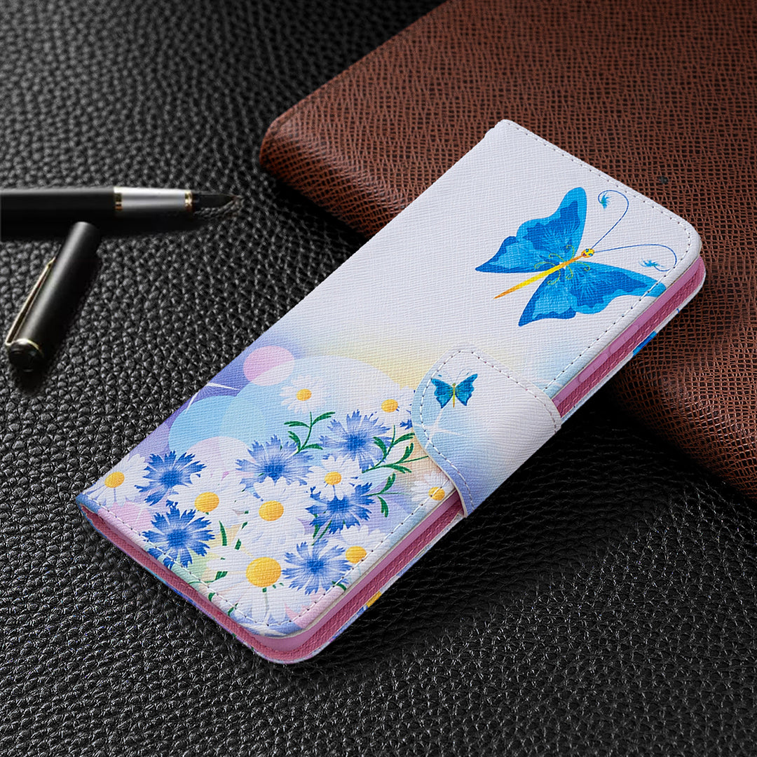 Pattern Printing Leather Wallet Protective Shell for Samsung Galaxy S20 FE 4G/FE 5G/S20 Lite/S20 FE 2022 - Butterfly and Flowers