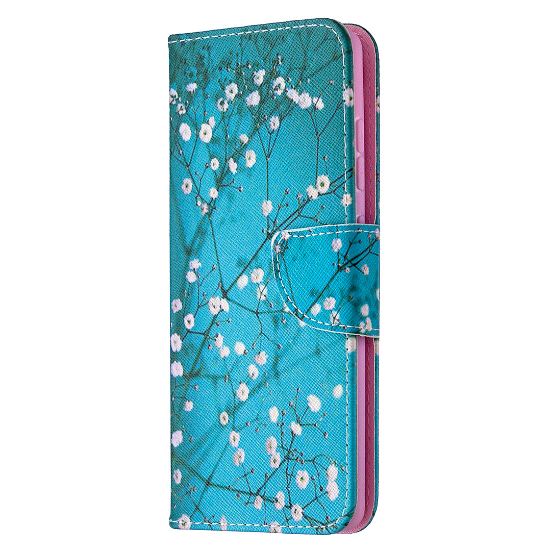 Pattern Printing Leather Wallet Protective Shell for Samsung Galaxy S20 FE 4G/FE 5G/S20 Lite/S20 FE 2022 - Flower Branches