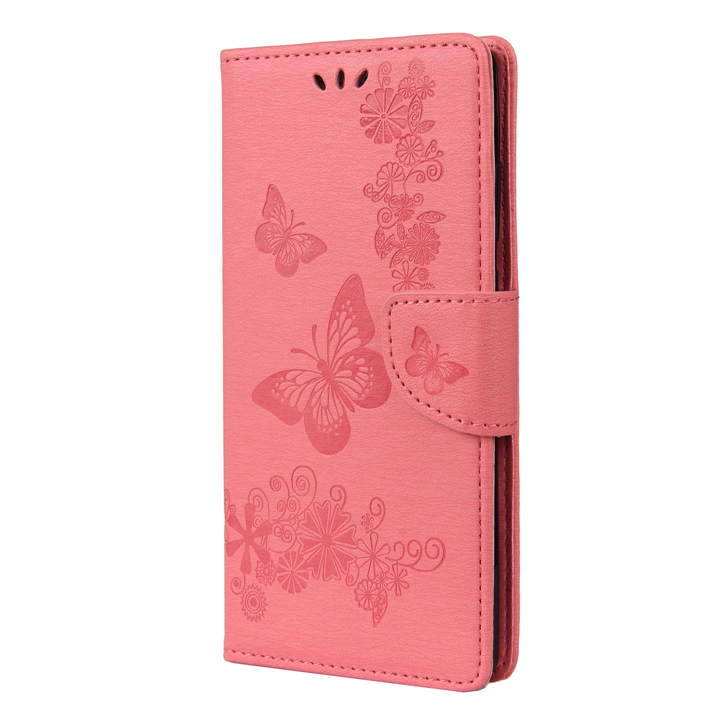 Imprint Butterflies Flower Wallet Stand Leather Case for Samsung Galaxy S20 FE 4G/FE 5G/S20 Lite/S20 FE 2022 - Pink