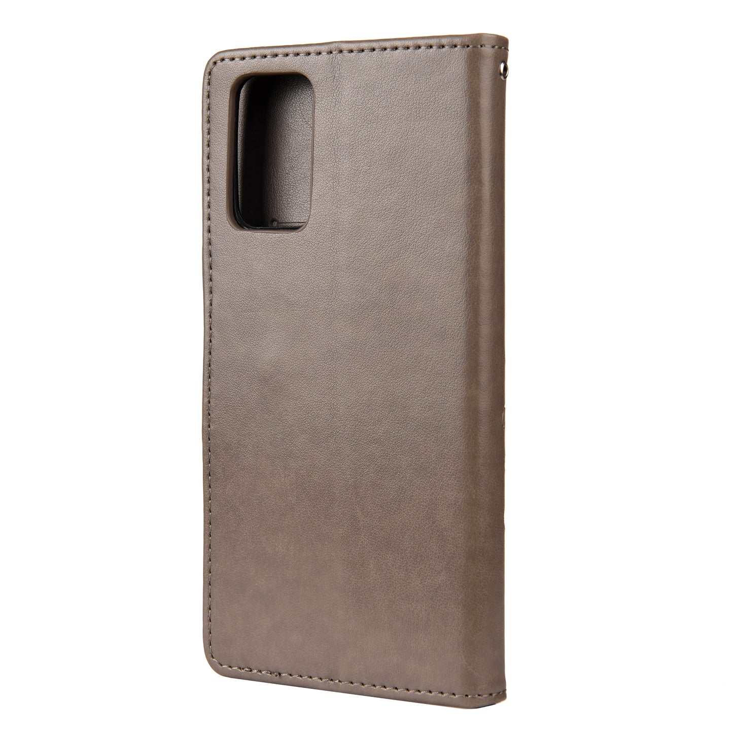 Imprint Butterflies Wallet Stand Flip Leather Phone Cover for Samsung Galaxy S20 FE 4G/FE 5G/S20 Lite/S20 FE 2022 - Grey
